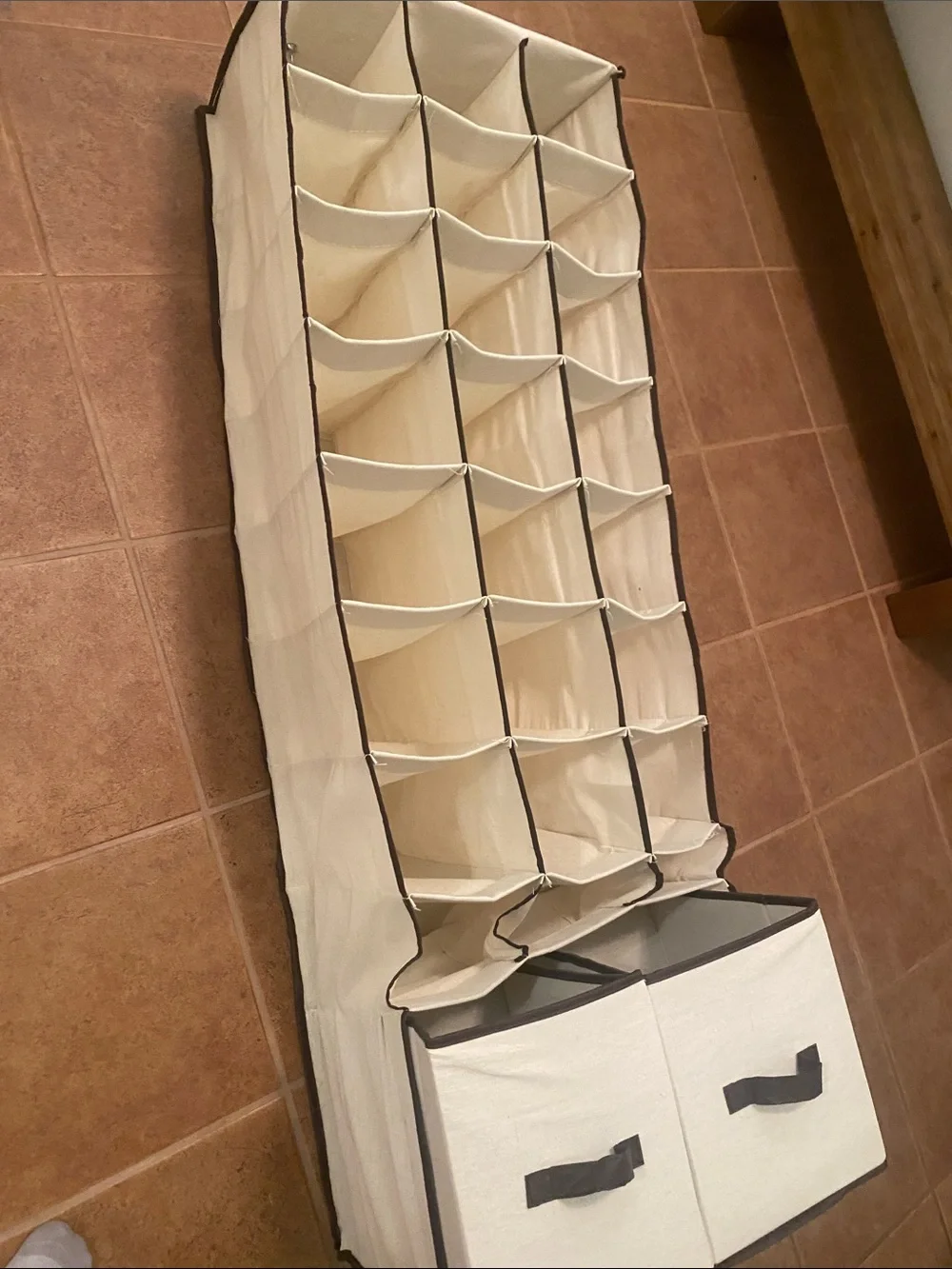 Canvas 24-Compartment Hanging Organizer - Cream